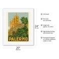 thumbnail image 2 of Palermo Sicily Italy - Duomo (Cathedral) - Vintage Travel Poster by Attilio Ravaglia c.1930s - Fine Art Rolled Canvas Print 16in x 20in, 2 of 4