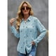 thumbnail image 3 of Blusa túnica de manga larga, camisa elegante con cuello en V, camisa con botones, camisa informal holgada de manga larga, 3 of 7