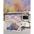thumbnail image 5 of 4th of July RV Awning Sun Shade Screen 9'X7' Blue Truck Poppy Flower Mesh Sunscreen Star Flag Firework Awning Shade Screen with Zipper UV Blocker Completed Kits for RV Motorhome Camper, 5 of 7