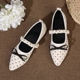 thumbnail image 6 of SuTry Women's Pointed Toe Flats Polka Dot Bow Detail Slip On Elastic Strap Lightweight Comfortable Casual Walking Shoes(41), 6 of 9