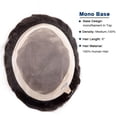 thumbnail image 5 of Men Toupee Human Hair Men Hairpieces Fine Mono Top PU Around Male Hair Prosthesis 6" Indian Remy Hair Replacement Unit for Men, 2# Brown Color, 5 of 6