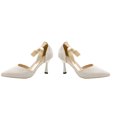 thumbnail image 1 of Zapatos de tacón para mujer, con lazo en el tobillo, sandalias de tacón fino, puntera puntiaguda, cómodos para fiesta de boda, 1 of 8