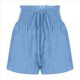 thumbnail image 2 of Pantalones Cortos de para Mujer, de Cintura Alta, con Pierna , Cómodos y Elásticos para Playa y Verano. Azul M, 2 of 6