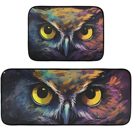 

BESTKITTY [2 PCS Cute Owl Anti Fatigue Mats for Kitchen Floor Non-Slip Waterpoof Kitchen Rugs Soft and Cushioned Kitchen Mats for Standing Floor Office Laundry Sink