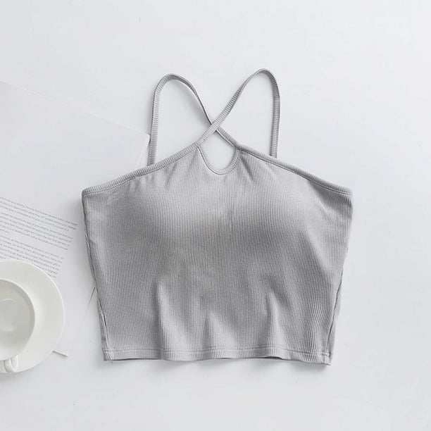 Pijama de manga corta para mujer, de verano, color liso, con tirantes y acolchado en el pecho, ropa interior sin mangas y pijama. Blusa de poliéster para mujer.