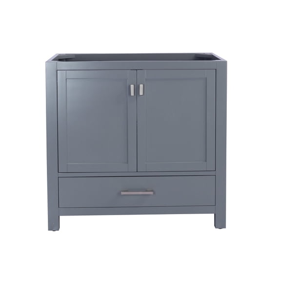 Laviva Wilson 36" Contemporary Solid Oak Wood Cabinet with 4 Outlets in Gray