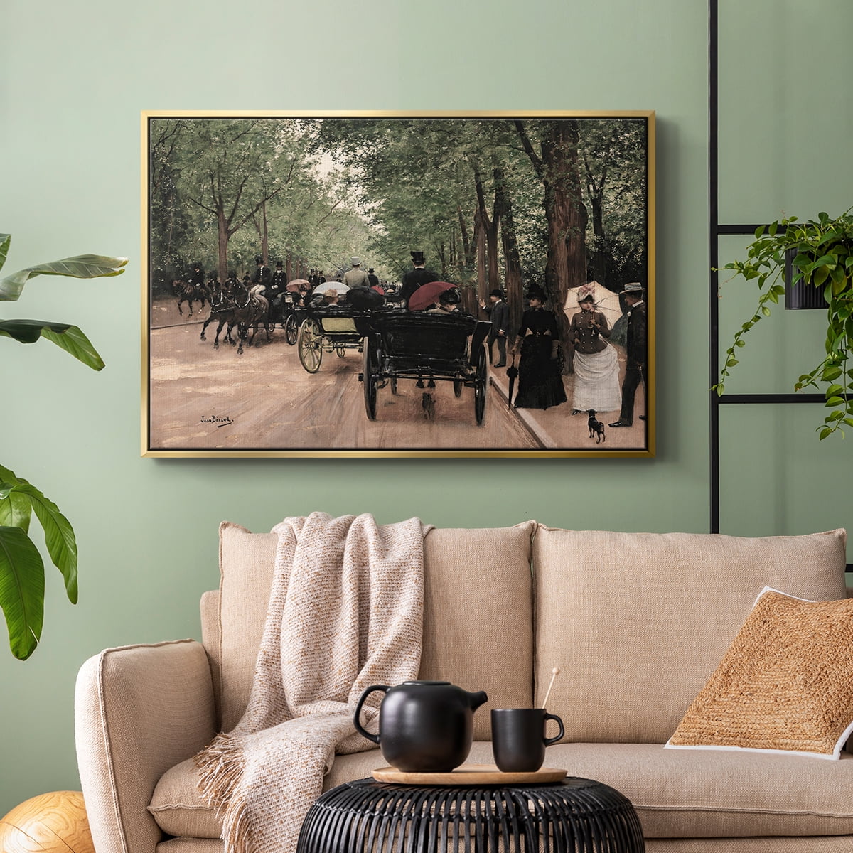 Vintage Animal Print-XXX By Wexford Home Framed in Gold Wood Gallery Wrapped Canvas 27 in. x 41 in.