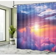thumbnail image 4 of Ambesonne Landscape Shower Curtain, Sunset Sky and Clouds, 69"Wx75"L, Blue Yellow Purple, 4 of 4