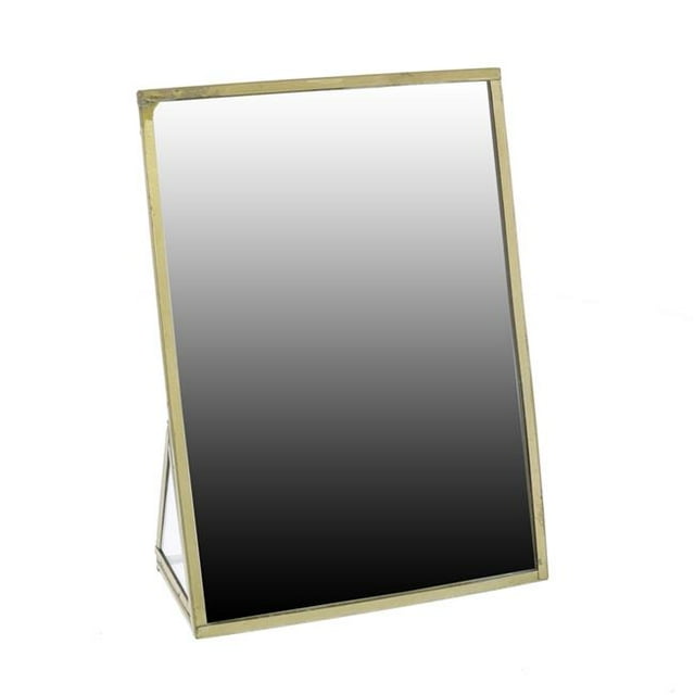 Benjara BM230478 6 in. Metal Frame Vanity Mirror, Brown - Medium