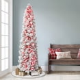 thumbnail image 4 of Puleo International  7.5 ft. Pre-Lit Flocked Portland Pine Artificial Pencil Tree, 4 of 5
