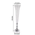 thumbnail image 2 of BalsaCircle 2 Silver Metal 40"Crystal Beaded Metal Trumpet Vases Centerpieces Party Events Decorations Supplies, 2 of 8