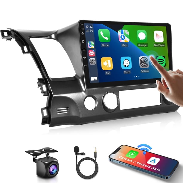 Estéreo de coche Podofo para Honda Civic 2006-2011 con Carplay inalámbrico y Android Auto