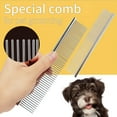thumbnail image 3 of 2 Pack Metal Dog Combs For Grooming,Pet comb with Rounded Ends Stainless Steel Teeth, Cat Comb for Removing Tangles and Knots, 3 of 4