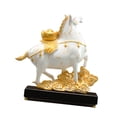 thumbnail image 3 of Estatua de caballo para decoración de mesa, centro de mesa de resina, figura de Feng Shui chino para Oro blanco, 3 of 8