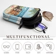thumbnail image 5 of SEANATIVE Soft Neoprene Zipper Eyeglasses Pouch with Double Compartment Glasses Case Water-Resistant Lightweight Portable Eyewear Holder Bag for Women Men, Beach Dachshund Dog Starfish Palm Tree, 5 of 7