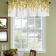 thumbnail image 4 of Yellow Eucalyptus Leaves Valances for Windows, Decorative Rod Pocket Window Valance Curtains, Spring Floral Summer Botanical Short Curtain Drapes for Kitchen/Living Room, 2 Panels, 42" W x 18" L, 4 of 8