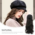 thumbnail image 2 of BRIGHTFUFU Peluca de béisbol de onda larga para mujer, extensiones de cabello rizado, peluca sintética ondulada, sombrero, 2 of 8