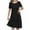 Black, variant on Young Adult Dresses Women's Summer Cotton and Linen Short Sleeved Round Neck Pleated Dress with Hem Long Skirt S-2XL Gift for Her