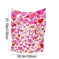 thumbnail image 3 of Valentine's Throw Blanket, Romantic Heart Warm Soft Plush Flannel Fleece Throw Cozy Blanket for Mom Couple Couch Chair Bedroom Picnic Home Decorative, 39 x 51 Inch, 3 of 7