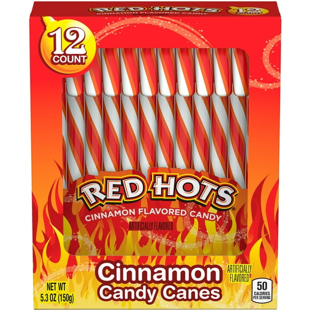Red Hots Christmas Candy Canes, 12 ct