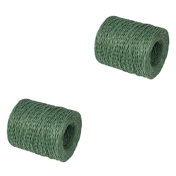 GOOHOCHY Vine Wire Paper Fiber Green Camouflage With Natural Stems 2 Rolls