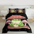 thumbnail image 3 of Feelyou Kawaii Frog Prince Bedding Comforter Set for Teem, Pink Jungle Mushroom Twin Comforter Sets, Cute Cartoon Theme Reversible Bedding Set, Luxury Bedroom Decor, 2-Piece, 3 of 9