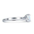 thumbnail image 5 of Emerald Cut Solitaire Trio Ring Created White Opal White Gold 925 Sterling Silver, Size 10, 5 of 7