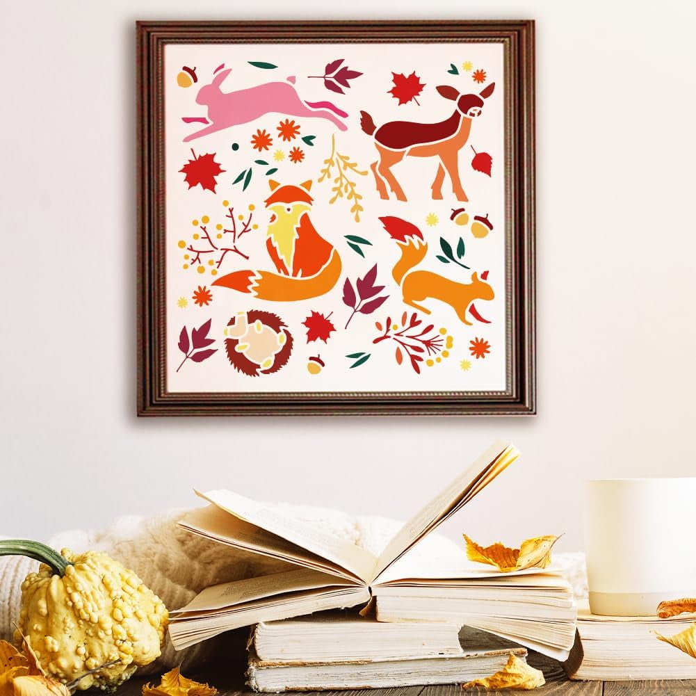 2 Pcs Flower Vine Painting Stencil 2 Styles Floral Leaf Plant Wall
