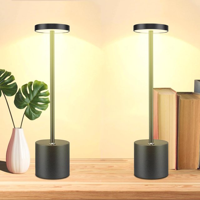 HAHDAXIA 13.8" Cordless Table Lamp, 2PCS Rechargeable Cordless LED Table Lamp with 3 Levels Brightness, 6500mAh Portable Battery Operated Desk Lamp for Home Office Bedside Restaurants Bars -