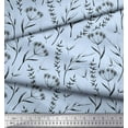 thumbnail image 2 of Soimoi Blue Cotton Poplin Fabric Flower Leaves Print Fabric by Yard 58 Inch Wide, 2 of 3