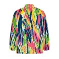 thumbnail image 5 of Camisa con estampado de botones con cuello en V de primavera y otoño para mujer Top suelto informal Pompotops  FGAJ15583, 5 of 5