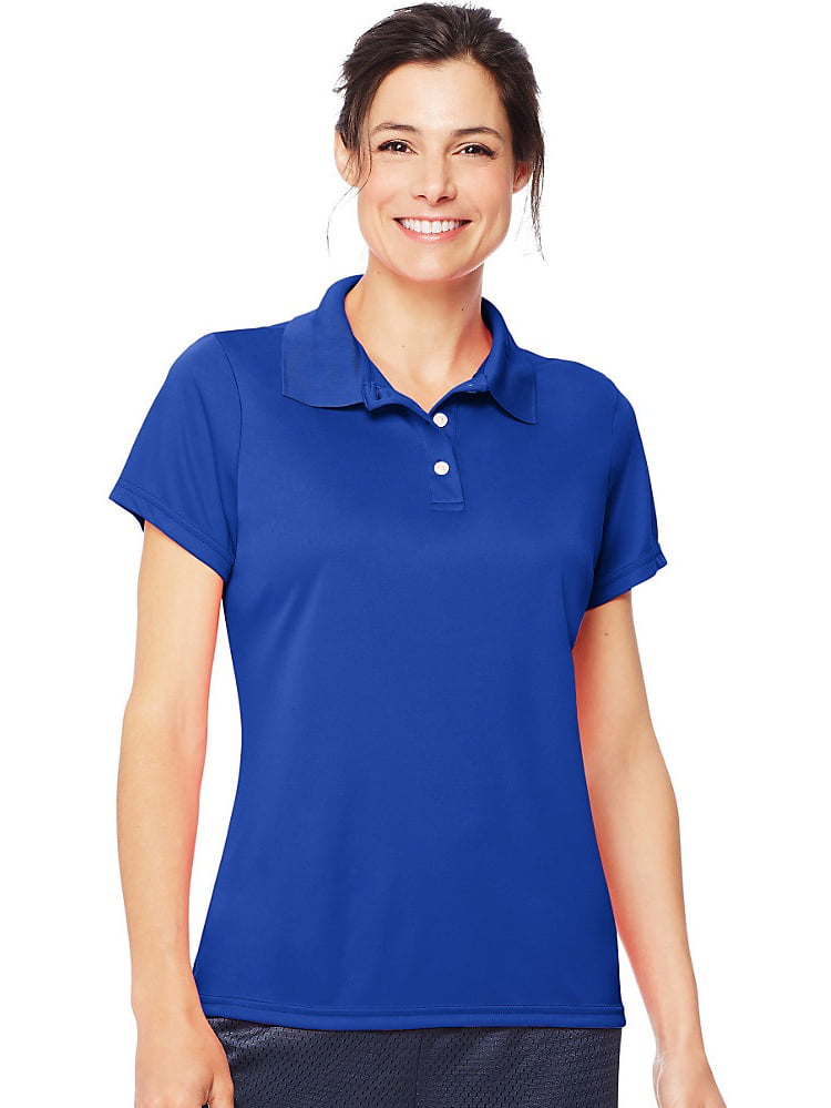 Hanes Cool DRI; Women's Polo, Color: Deep Royal, Size: L --- PACK OF 2 ...