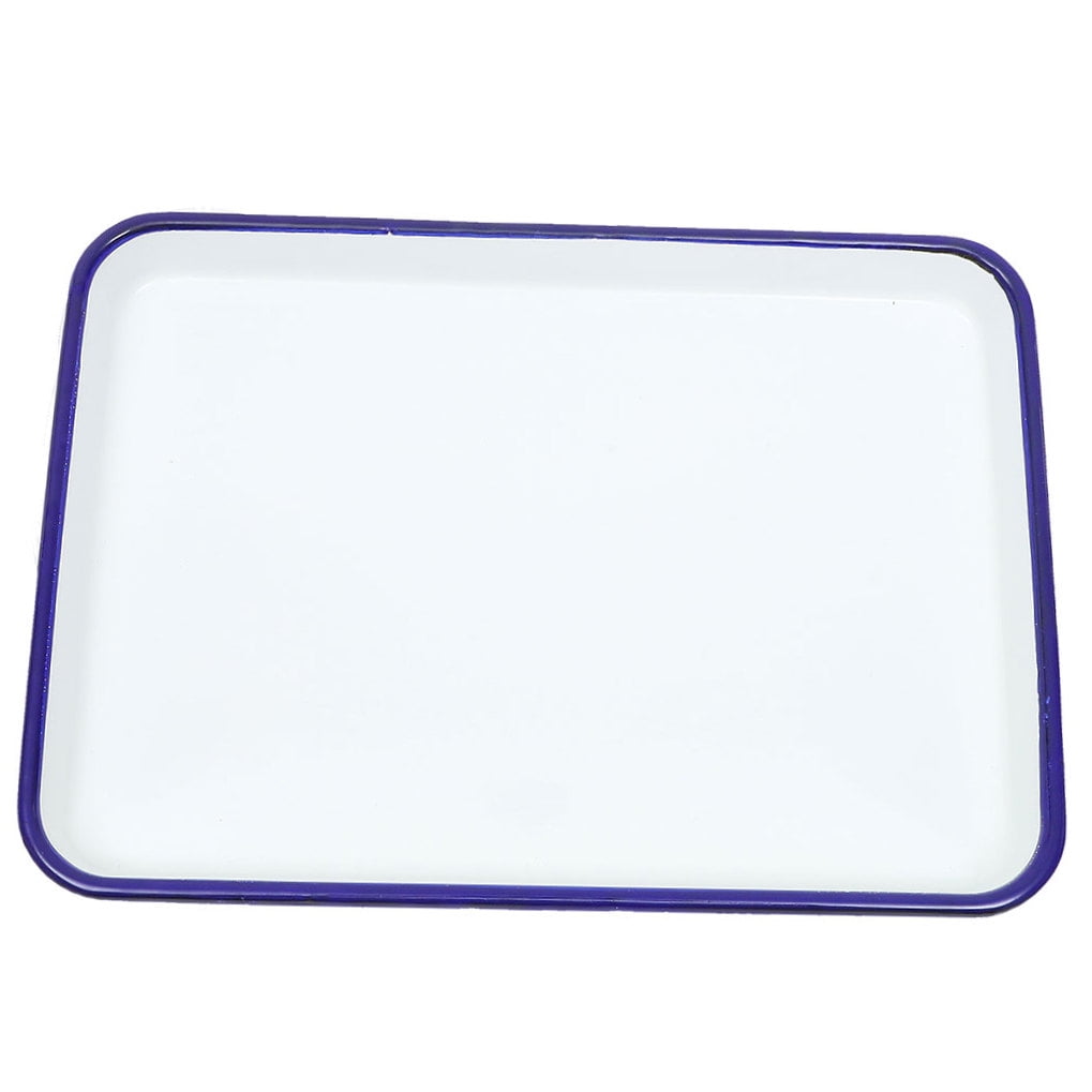 BESTYASH Rectangular Baking Tray Enamel Roasting Baking Tray White Heat Transfer 1Set