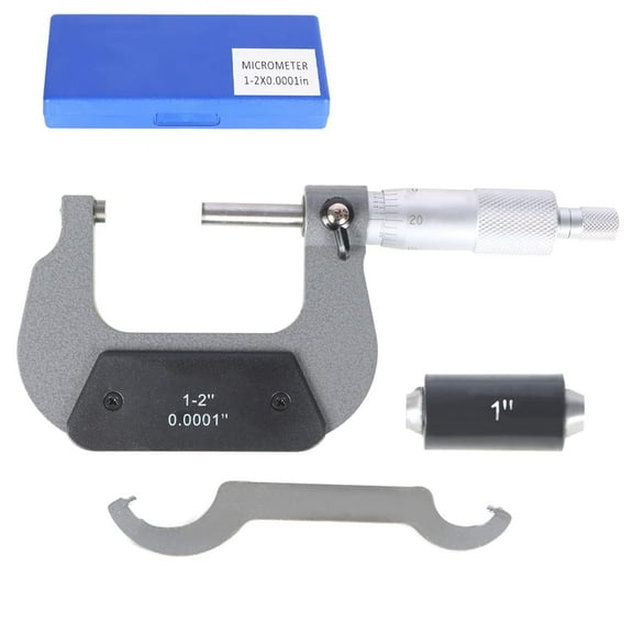 ALL-CARB Micrometer 1-2 Inch 0.0001 Inch Precision Outside Micrometer Carbide Tipped