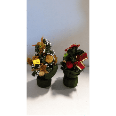 Mini Tabletop Desktop Artificial Christmas Tree Decor With Bows