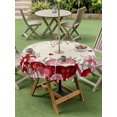 thumbnail image 3 of Outdoor Tablecloth with Umbrella Hole and Zipper, Love Heart Valentine's Round Table Cloth 54 Inch Waterproof Tablecloth, Vintage Eucalyptus Botanical Red Pink Picnic Table Cover for Patio Camping, 3 of 7