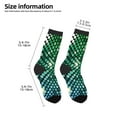 thumbnail image 2 of Rocae Green Disco Lights for Girls Boys Crew Socks,Children's Socks, Kids Socks, Toddler Socks: Daily Wear with Kids School Uniform, 2 of 5