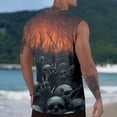 thumbnail image 5 of adaychics Skull Tank Top Men Crew Neck Casual Sleeveless T Shirts Gothic Skull Graphic Muscle Tees for Exercise Daily, 5 of 7