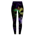 thumbnail image 4 of HNMKIU Carnival Colorful Feather Print Women's Leggings for Yoga Workout and Sports Tight Lifting Pants Z01_Green,S, 4 of 4