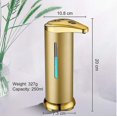 thumbnail image 3 of Dispensador automático de jabón de acero inoxidable, dispensador de desinfectante sin contacto con sensor infrarrojo, interruptor ajustable y base impermeable (oro mate), 3 of 5