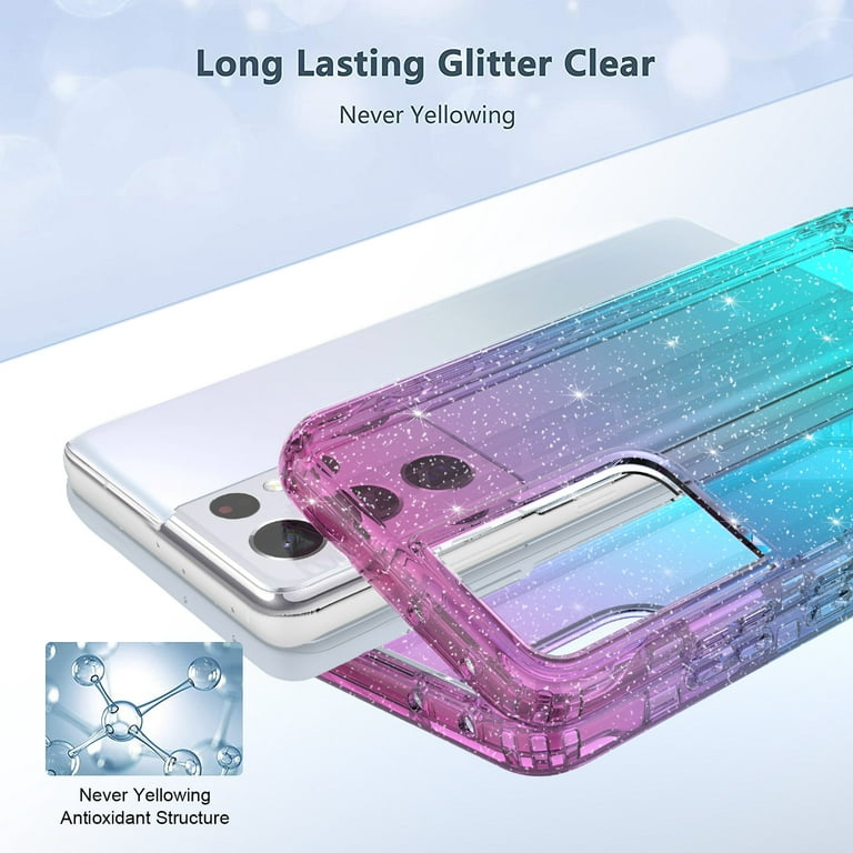 Samsung Galaxy S23 Plus Case, Rosebono Hybrid Glitter Sparkle Transparent  Colorful Gradient TPU Skin Cover Protection Case For Samsung Galaxy S23  Plus (Blue/Purple) 