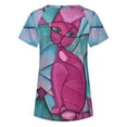thumbnail image 4 of CHGBMOK Grande Taille Femmes Summer Tops Femmes Col Rond Tops Casual Imprimer T-Shirts Chemisier à Manches Courtes Summer Plage Tops sur l'Autorisation, 4 of 9