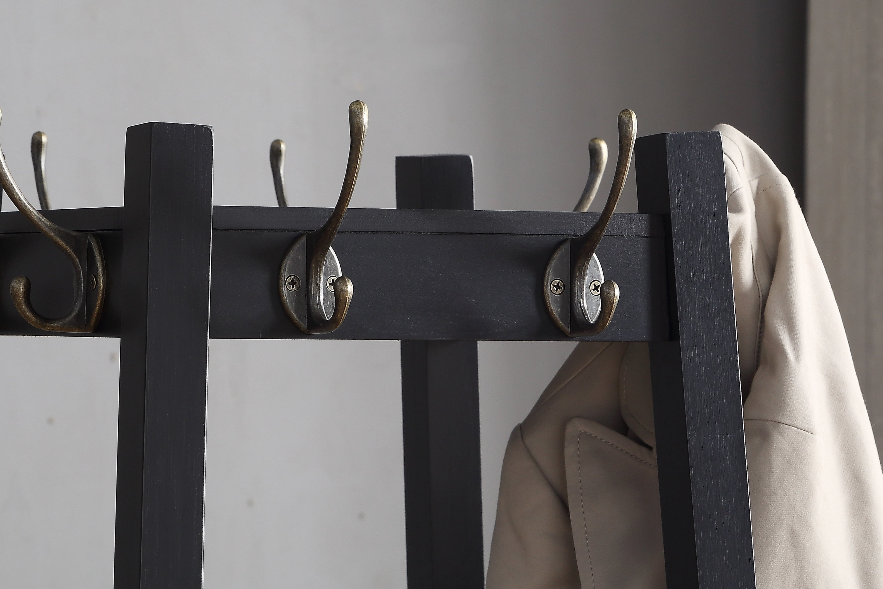 Vassen Coat Rack w/ 3-Tier Storage Shelves