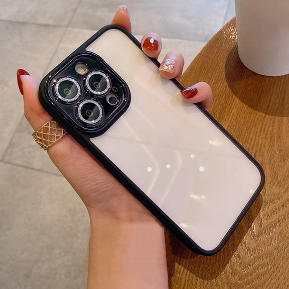 Washranp Glitter Phone Case Anti shock 360 degree Self contained Lens Film Phone Back Cover for iPhone 14Pro/14Pro Max