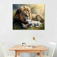 thumbnail image 2 of Nawypu Lion Wall Art Lamb Canvas Prints Jesus Awesome Lamb and Lion Canvas Wall Art Modern Art Painting Framed for Living Room Bedroom Bathroom Office Decor Ready To Hang, 2 of 6