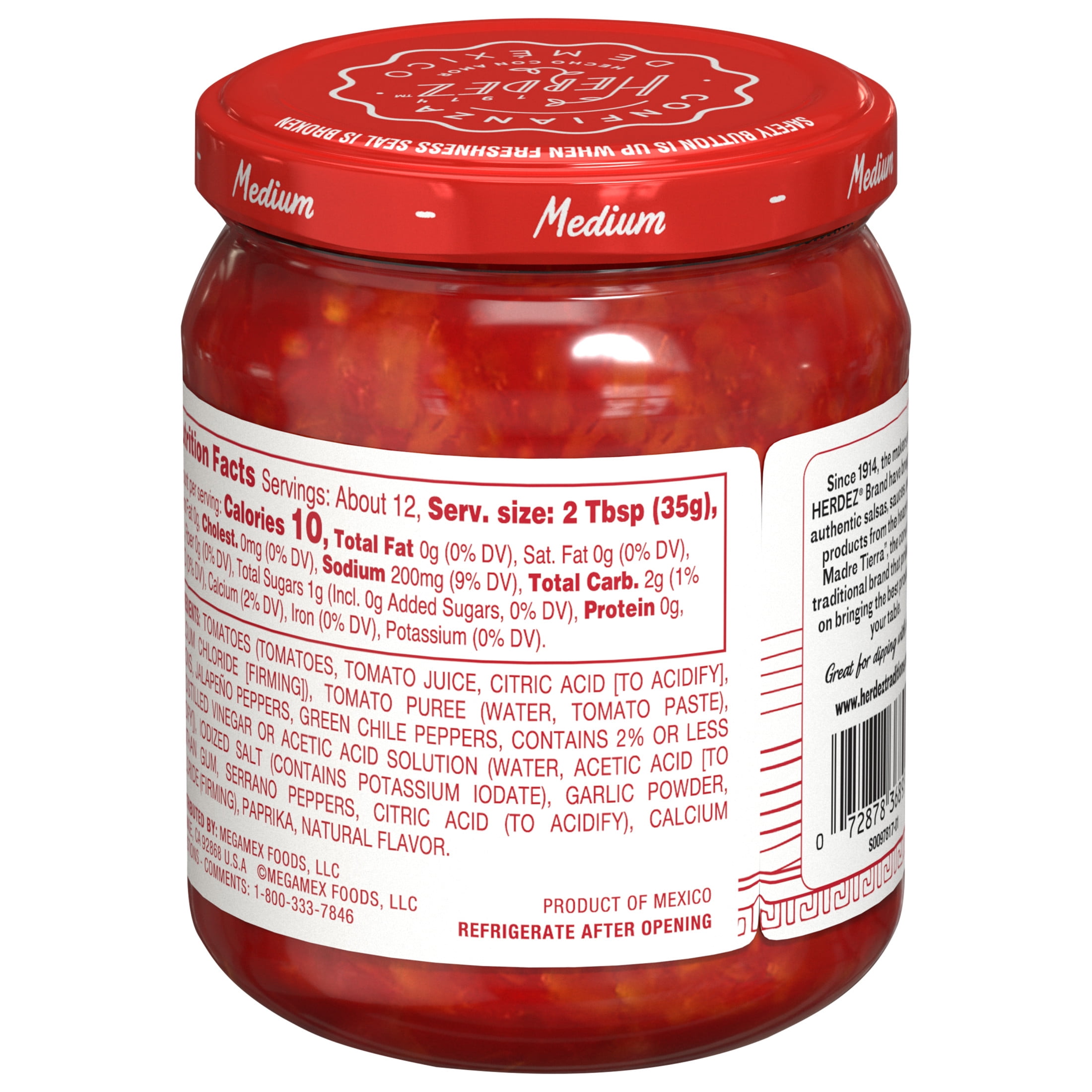 (3 pack) HERDEZ Chunky Salsa Medium, Tortilla Chip Dip, Shelf Stable, 15 oz  Glass Jar