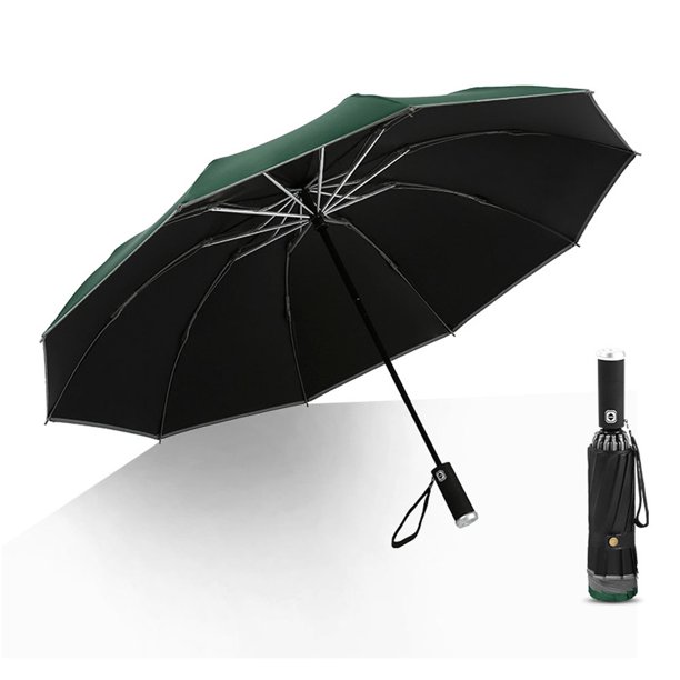 Paraguas LED inverso plegable - Paraguas reflectante al revés Paraguas compacto de viaje invertido a prueba de viento Apertura automática Cierre para lluvia MFZFUKR BST3010025-4