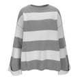 thumbnail image 6 of HOMBOM Pullover Sweaters for Women Cozy Fall Knit Gray Long Sleeve Color Block Christmas Womens Tops, 6 of 8