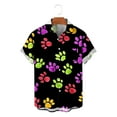 thumbnail image 2 of VBTAPA Hawaiian Shirt for Men Funny Cute Dog Paw Print Short Sleeve Button Down Bowling Shirts Dog Lover Beach Vacation Tops Black L, 2 of 5