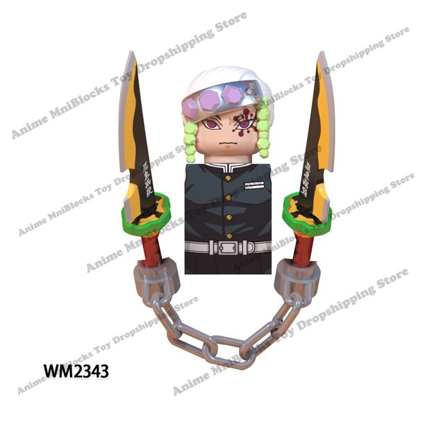 WM6116 Demon Slayer Anime japonés Samurai Tanjirou Nezuko Kyoujurou Giyuu mini ladrillos figuras de juguete de acción bloques regalos de cumpleaños Dengxun unisex